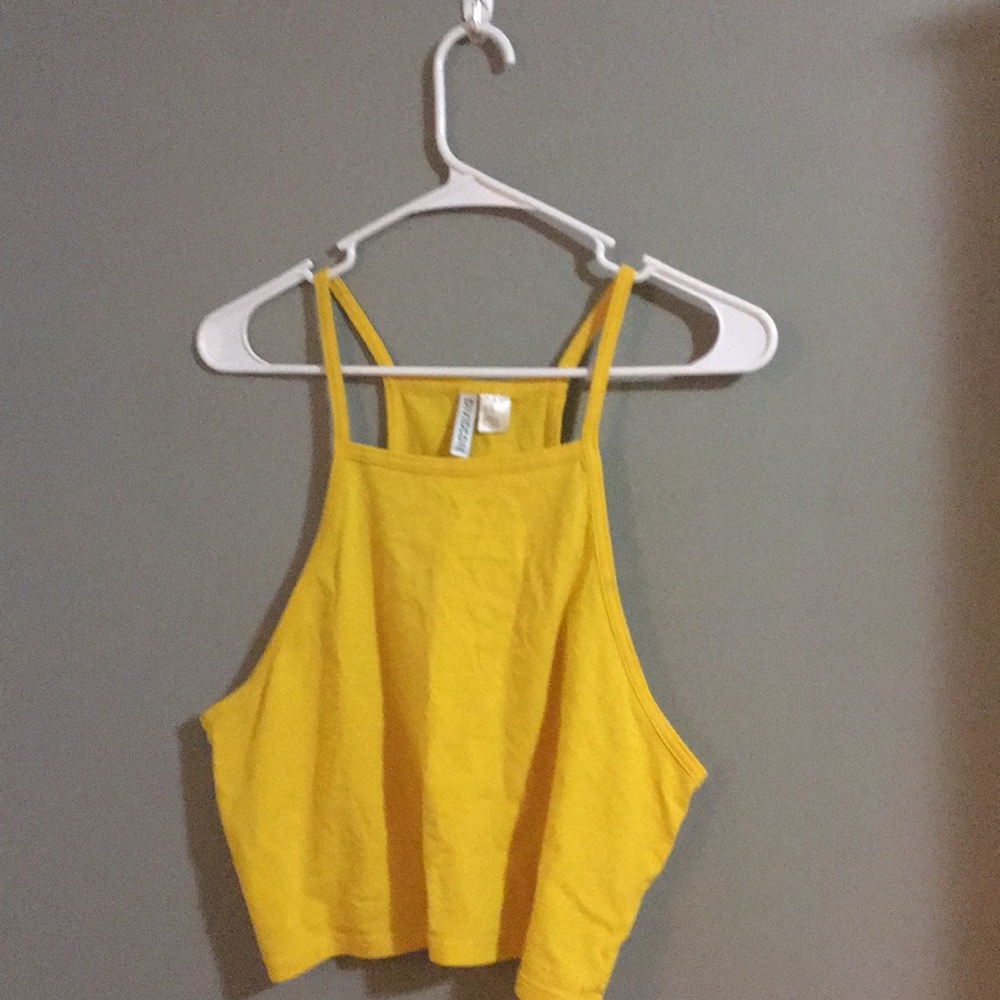 Yellow cropped tank top